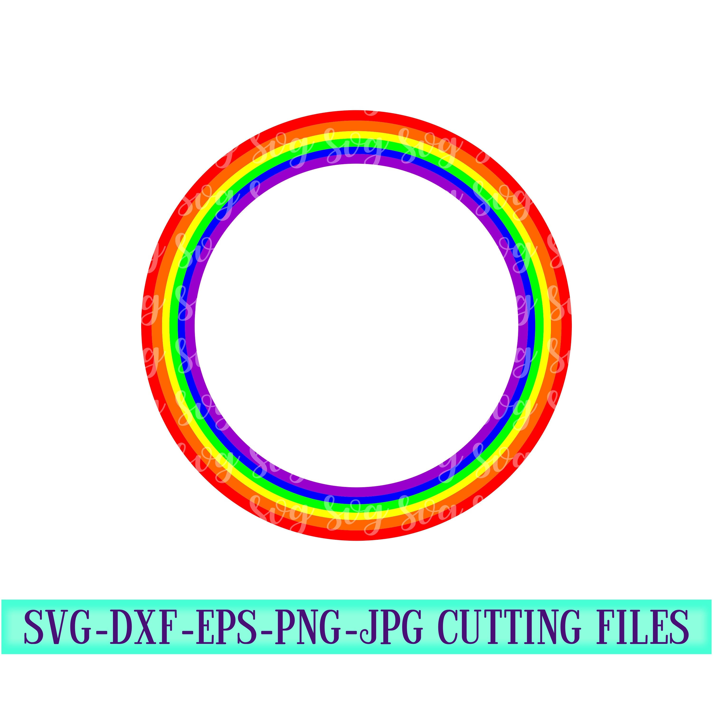 Circle Monogram Rainbow Svg Rainbow Svg Monogram Circle Svg Love Pride Rainbow Monogram Svg Designs Monogram Cut File Cricut Svg