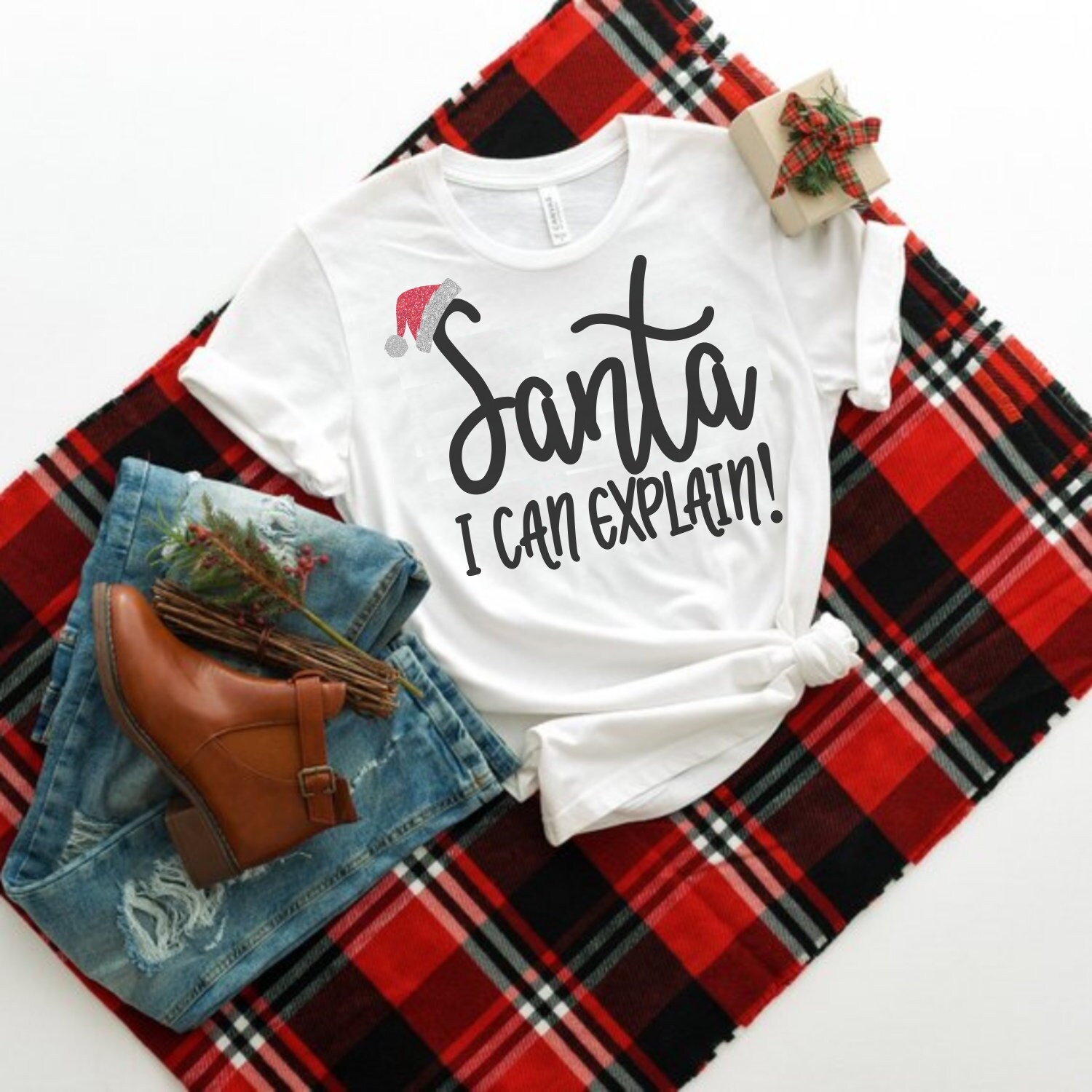 watercolor santa shirt