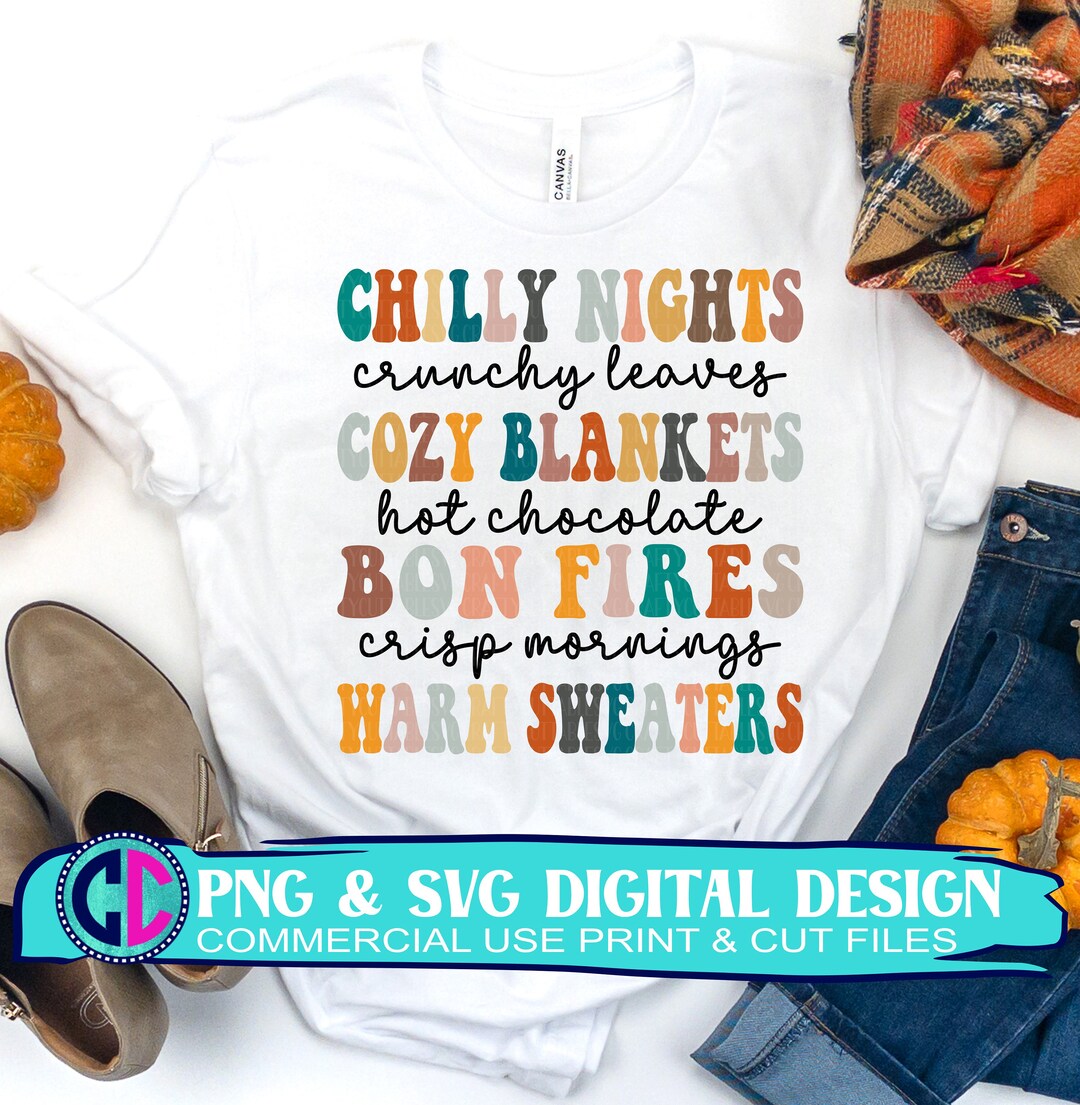 Chilly Nights Svg, Fall Svg, Fall Quote Svg, Best Seller Png, Fall PNG ...