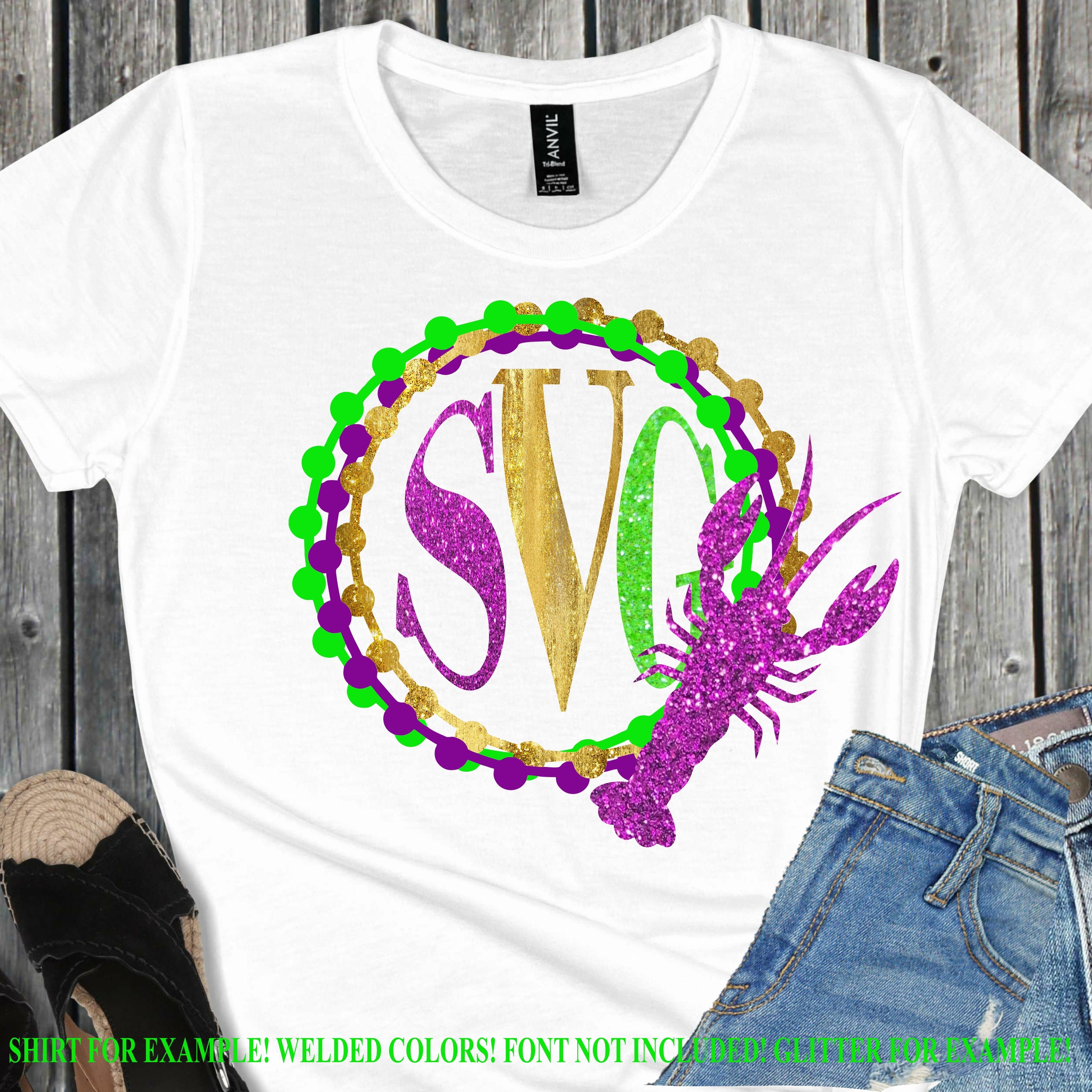 Monogram Crawfish Svg Mardi Gras Monogram Mardi Gars Crawfish Svg Crawfish Svg Mardi Gras Svg Cricut Svg Svg For Mobile Mobile Svg
