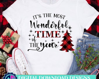 Its the most wonderful time of the year Svg Cuttable Buffalo Plaid Svg Christmas Svg Buffalo Plaid Svg Christmas Svg Designs Cricut Files