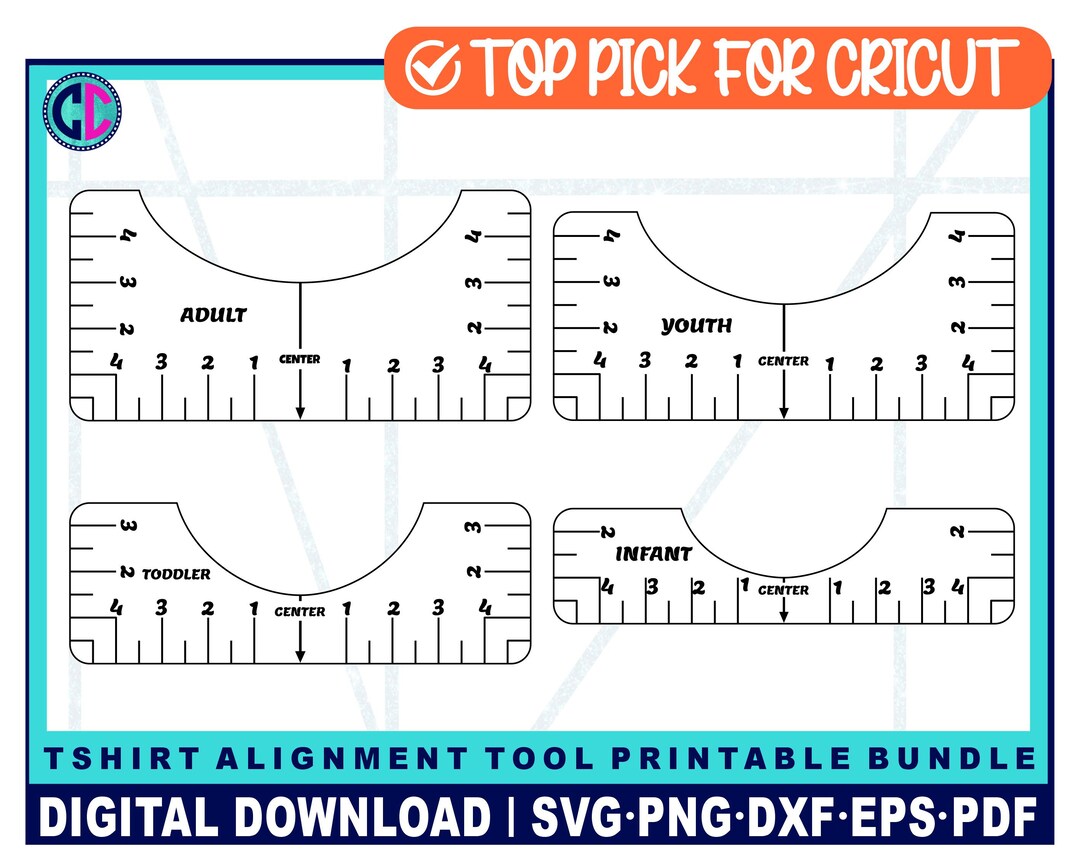 T-shirt Alignment Tool Ruler, Adult, Youth, Infant (digital Download ...