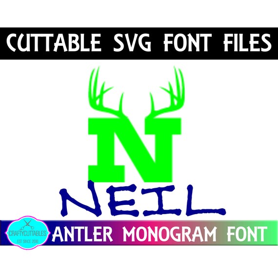 deer antler fonthunting font svgfontsdeer hunting deer etsy