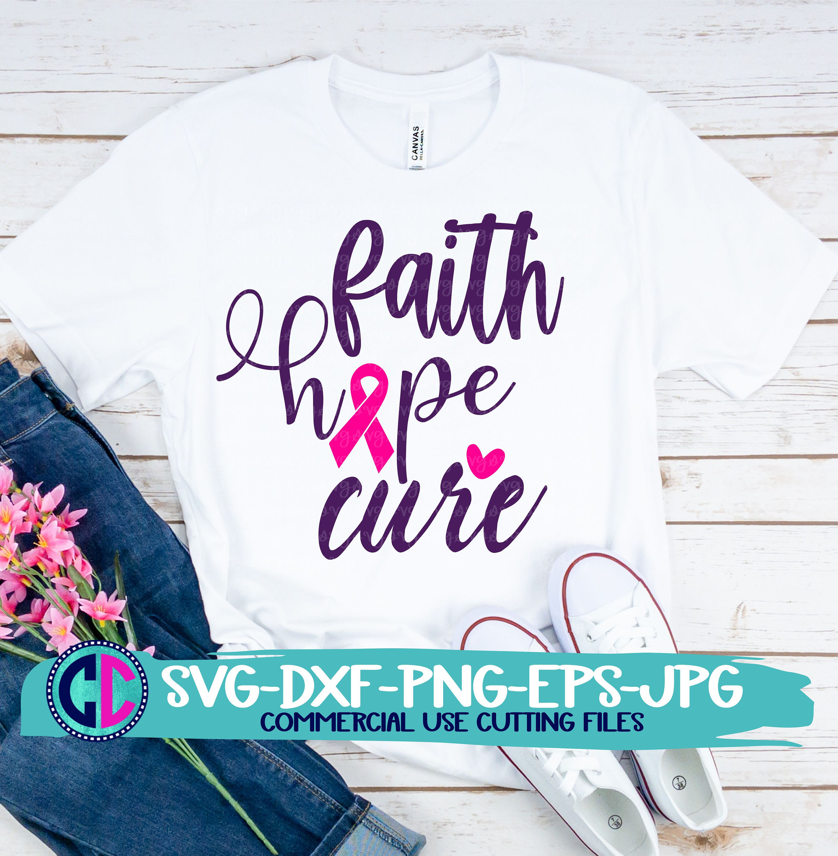 breast cancer svg, faith hope cure SVG, faith svg, hope svg, cure svg ...