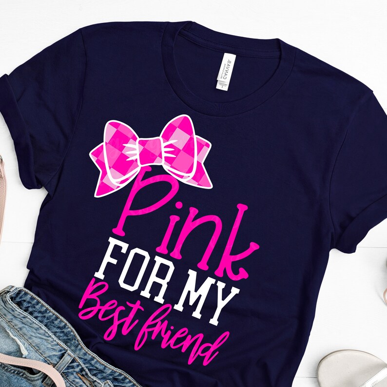 Pink is for my best friend svg breast cancer svg awareness Etsy