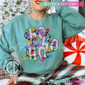 Cadeau de Noël, Idée cadeau de Noël, Père Noël fausses paillettes png, Ho Ho png, Joyeux Noël png, Sublimation de Noël tendance, Noël rétro