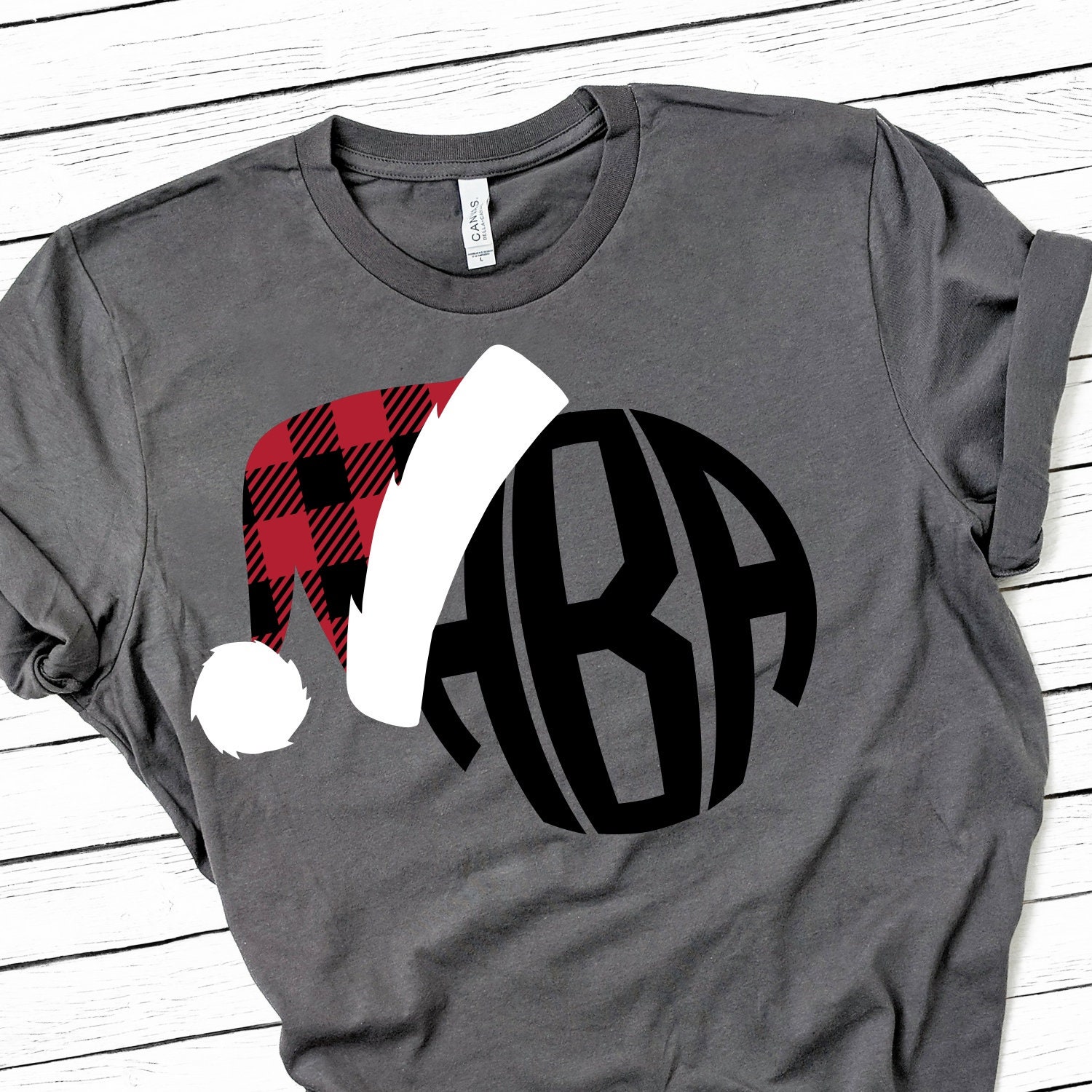 Download Plaid Santa Hat,Buffalo Plaid Santa Monogram,Santa Hat svg,Santa Hat Monogram,Christmas ...