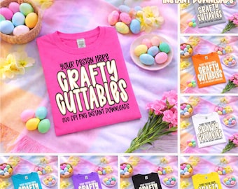 Easter Shirt Bundle | 10 Easter T-Shirt Designs | Spring Graphic Tees | Digital Download T-Shirt Mockup, Flat Lay Mockup