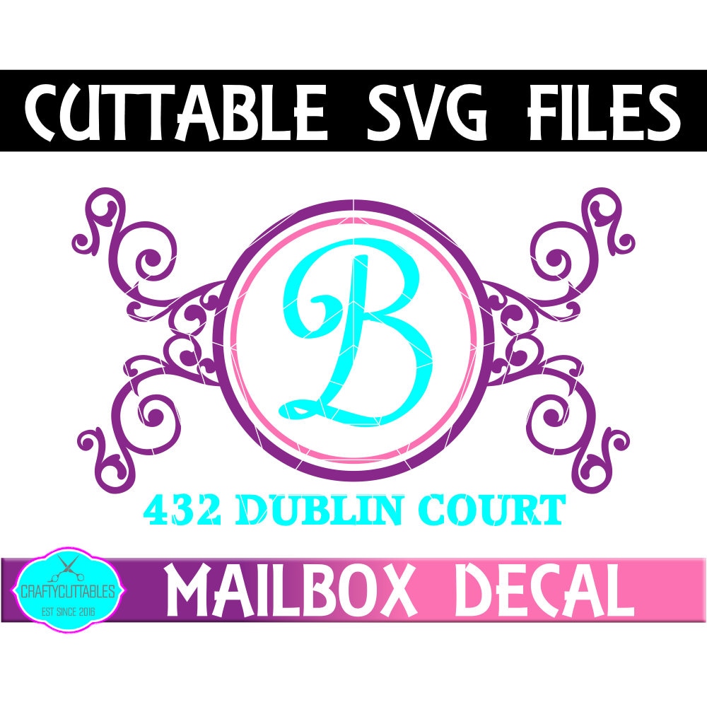 Download Vine Mailbox Frame SVG,Ornament Clip Art,Monogram Frame,Mailbox Decal,Mail Box Decal,Cricut ...