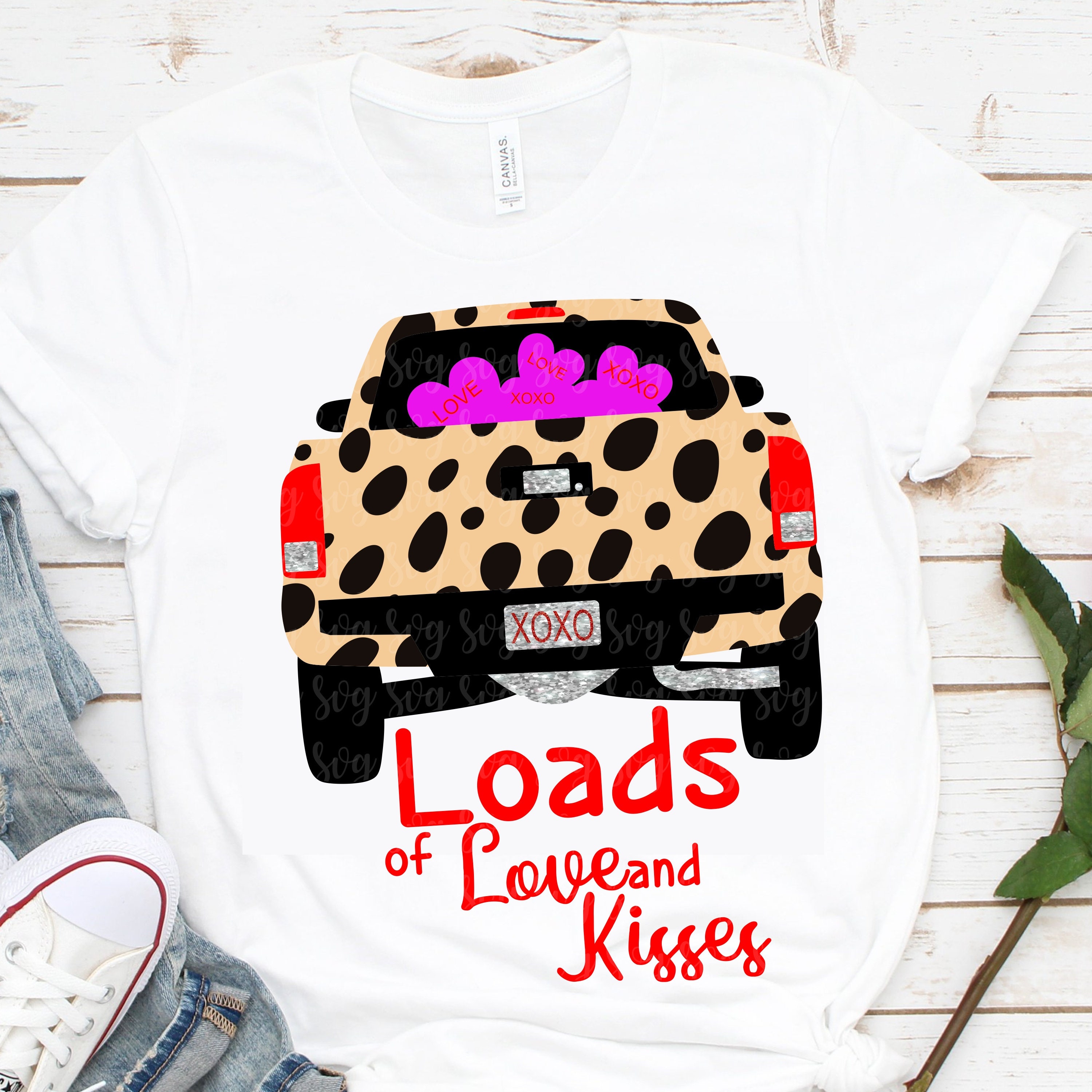 Leopard Print Svg Loads Of Love Truck Svg Eps Dxf Files For Cutting Machines Cameo Cricut Cheetah Print Svg Heart Svg Svg For Cricut
