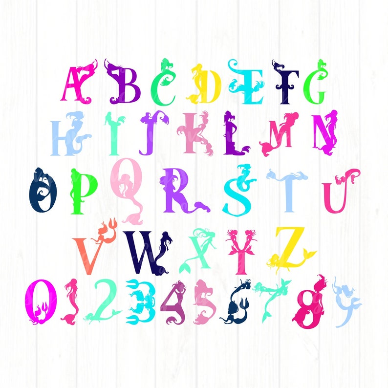 Download Mermaid Monogram Font zeemeermin svg Fonts zeemeermin | Etsy