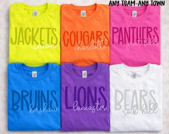 Custom Mascot Name PNG SVG | Personalized School Team Mascot | Editable Town & Name Colors | Digital Download Cut File