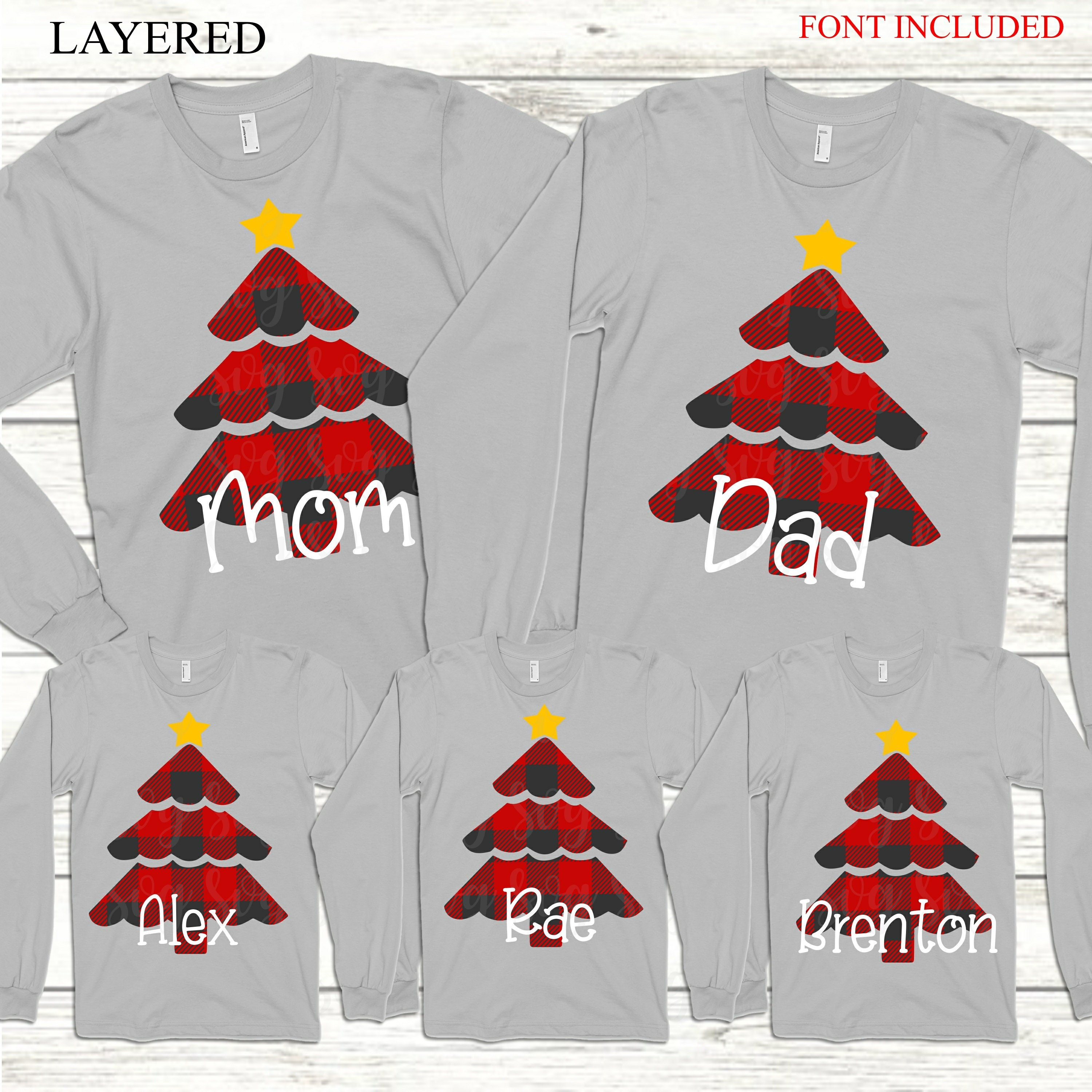 family christmas svg, group shirts svg, plaid SVG,DXF,EPS,Christmas svg