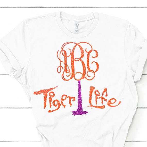 Tiger Life Monogram Svgtshirt Svgclemson Footballpaw Life Monogramclemson Decalclemson Monogram Svgcricut Designssilhouette Designs