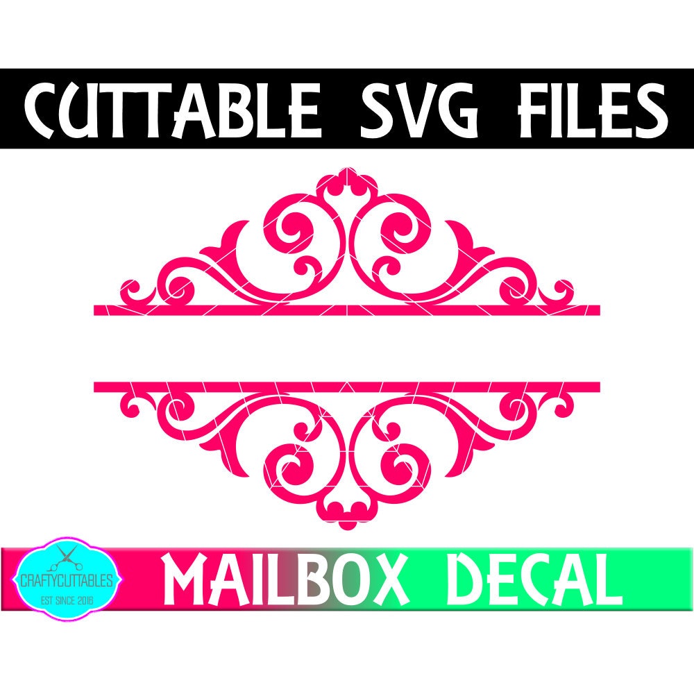 Download Swirl Split Mailbox Frame SVG,Ornament Clip Art,Monogram ...