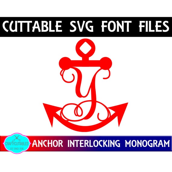 Anchor Font SVGAnchor Monogram FontFonts Anchor Font Etsy