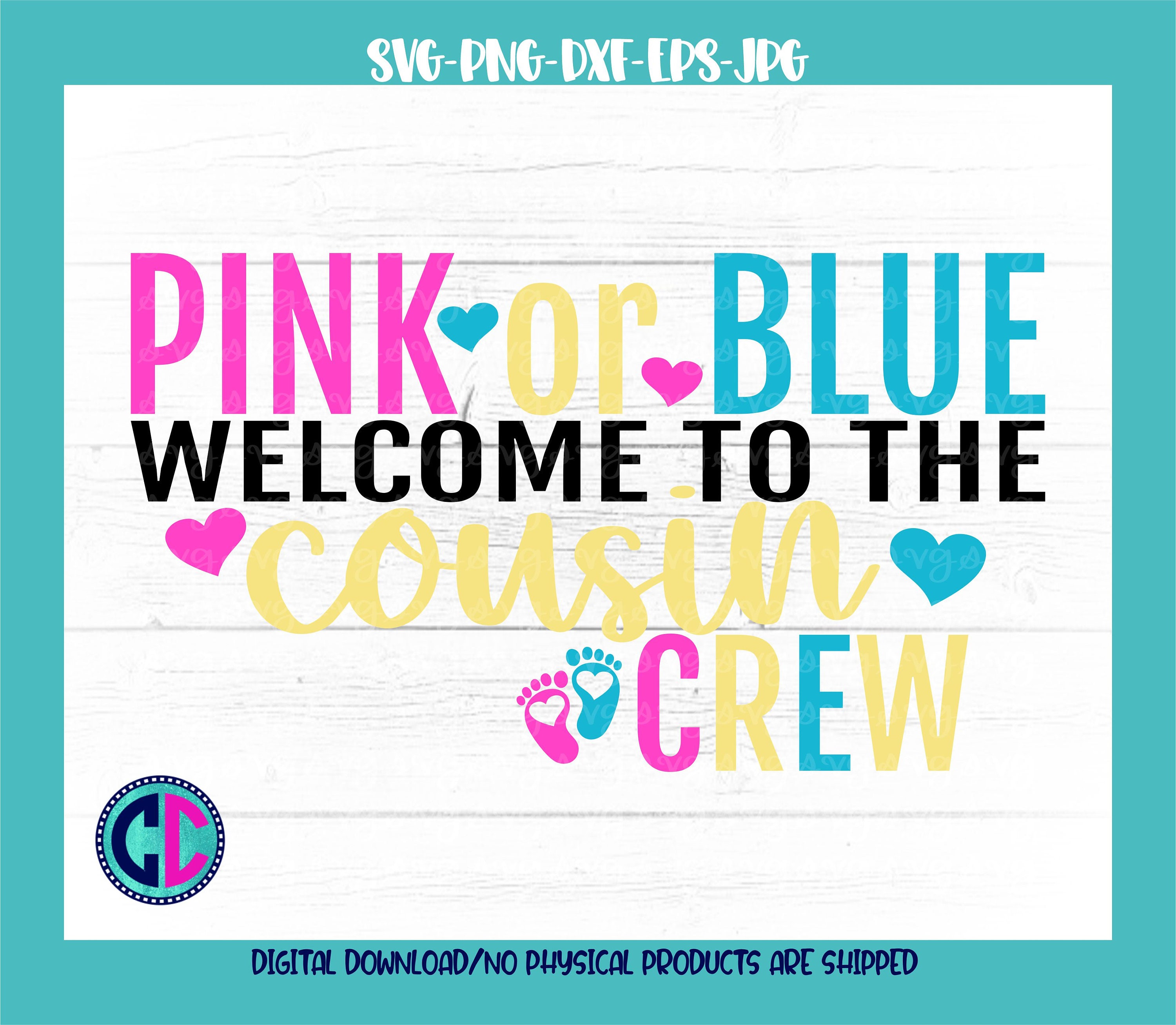 Gender reveal svg, Pink or blue cousin crew svg, baby gender reveal svg