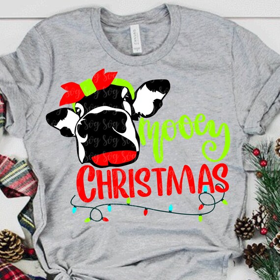 Mooey Christmas Svg Cow Svg Cow Face Svg Moo Svg Christmas | Etsy