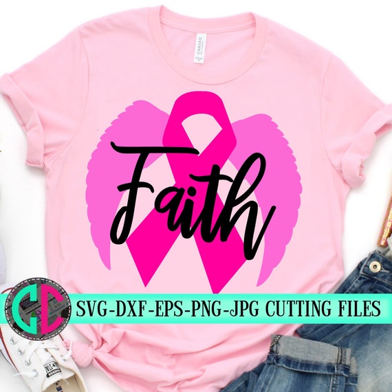 Faith wings svgBreast Cancer svgCancer Survivor svgPink | Etsy