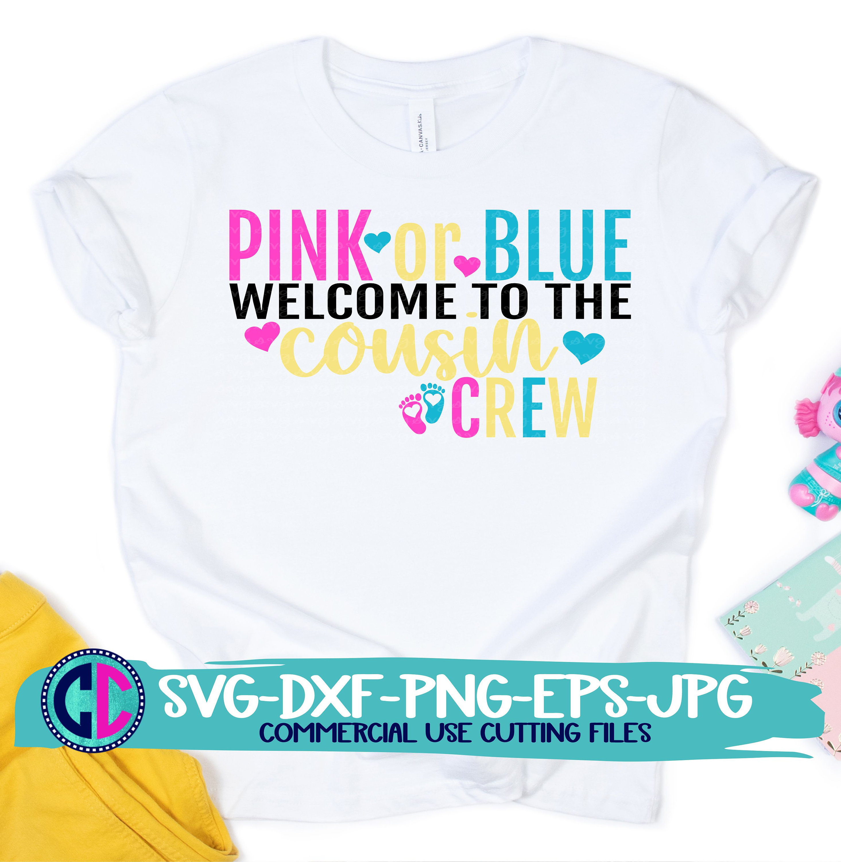 Gender reveal svg, Pink or blue cousin crew svg, baby gender reveal svg