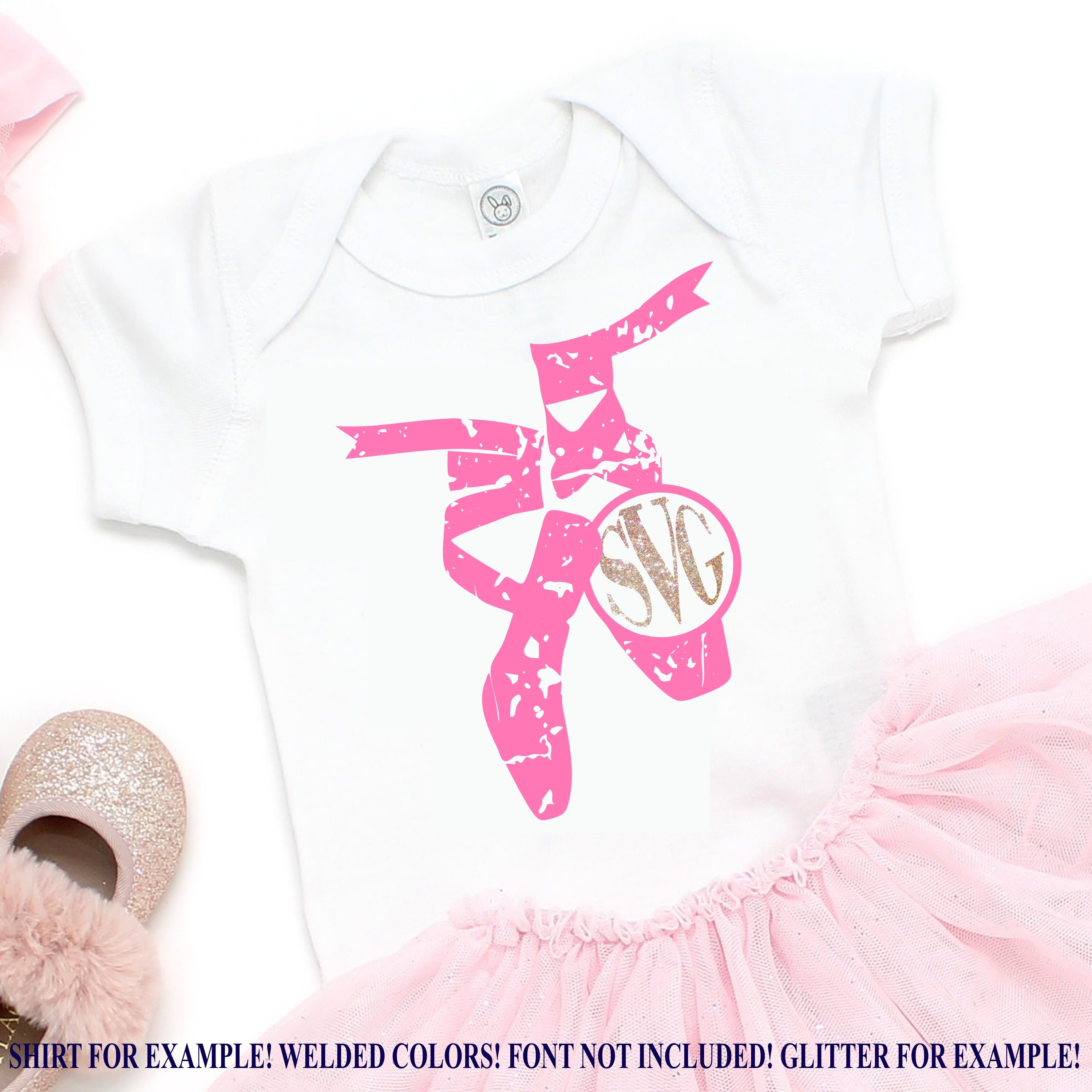 Monogram Ballet Slippers,Ballet Slippers svg,Grunge svg,Ballet svg