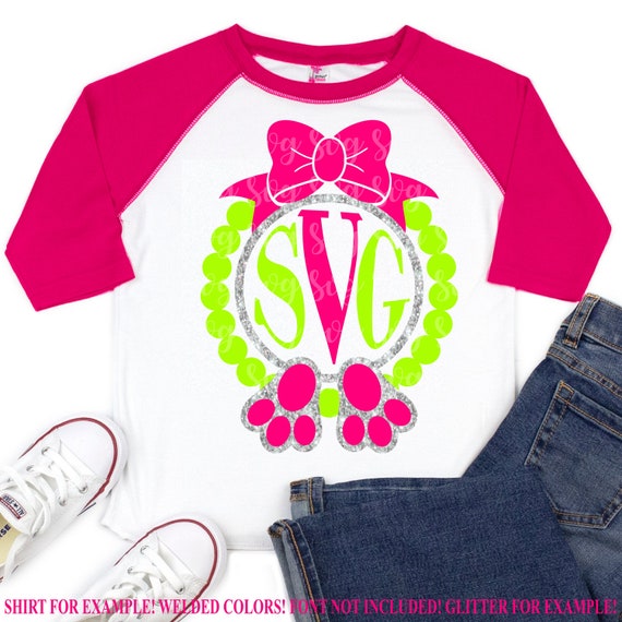 Bunny Feet Monogram svgPearl svgbow svgmonogram svgEaster | Etsy