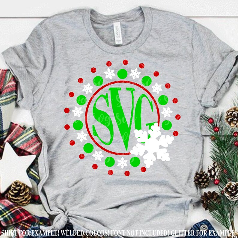Download Monogram snowflake svg Monogram svgChristmas Shirt | Etsy