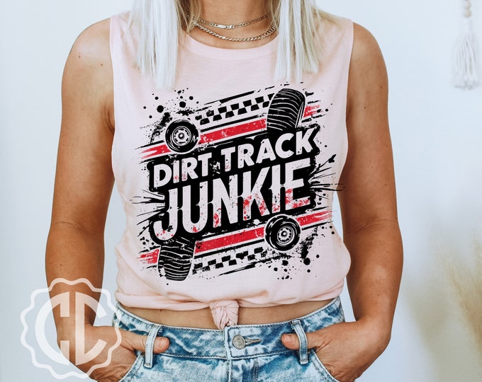 Featured listing image: Dirt Track Junkie - Dirt Track png Original High-Quality PNG Design for T-Shirt Printing by Crafty Cuttables