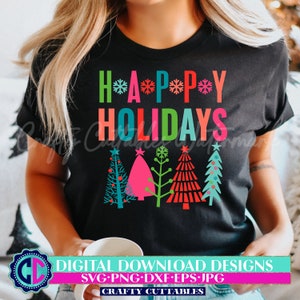 Vakanties svg, Happy Holidays svg, kerstvakantie svg, kerst moeder svg, kerst svg ontwerpen, bestanden knippen,
