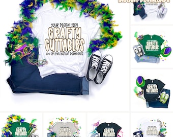 Mardi Gras Shirt Bundle | 26 Festive T-Shirt Designs | 300 DPI JPG Digital Download | Digital Download T-Shirt Mockup, Flat Lay Mockup