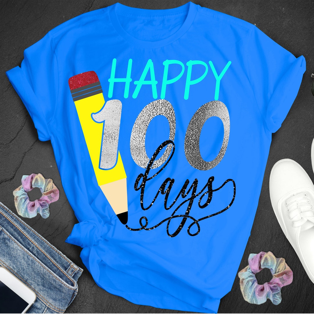 Happy 100 Days Svg, 100 Days Svg, Teacher Svg, Pencil, School Svg, 100 ...
