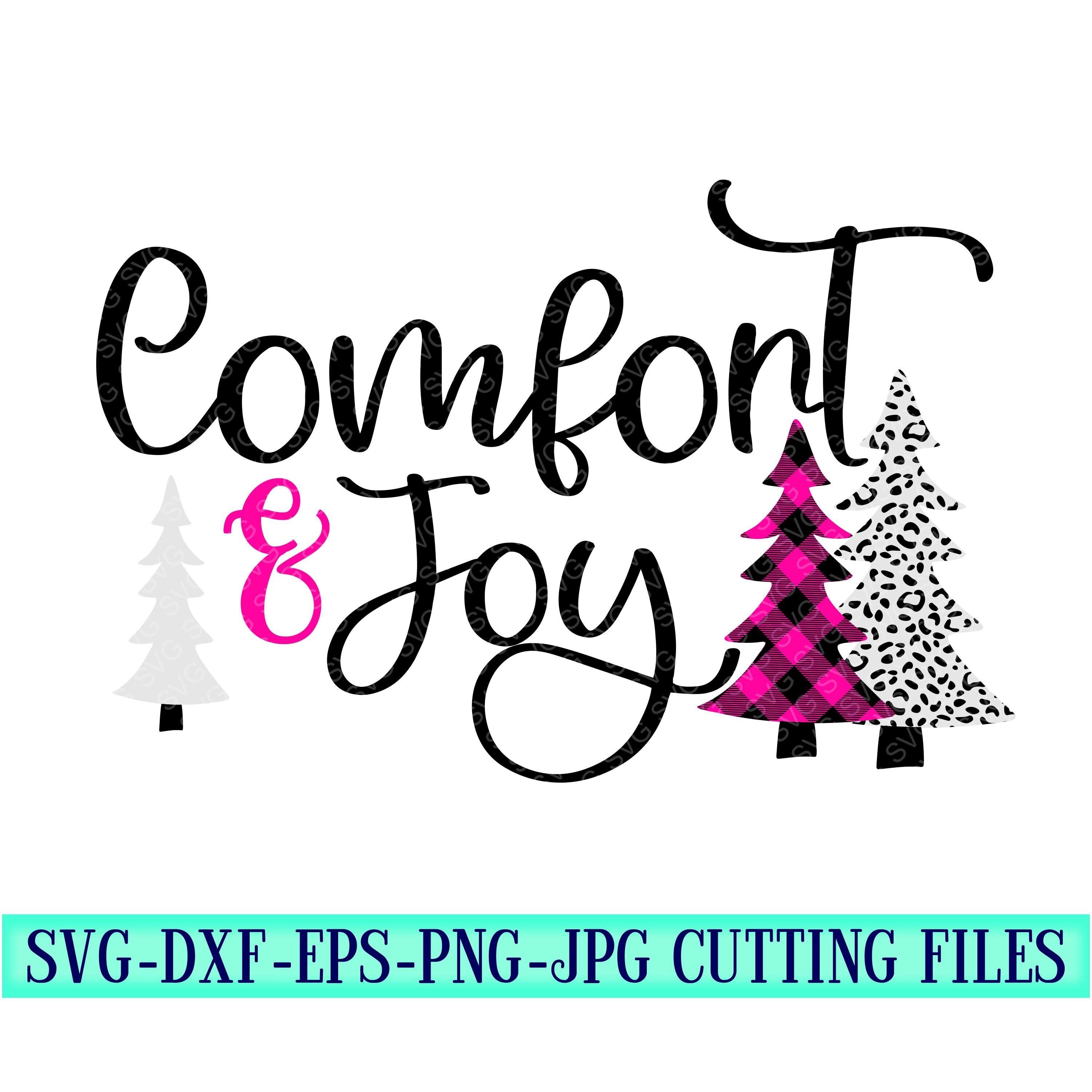 Download comfort and joy svg, christmas tree svg, plaid svg ...