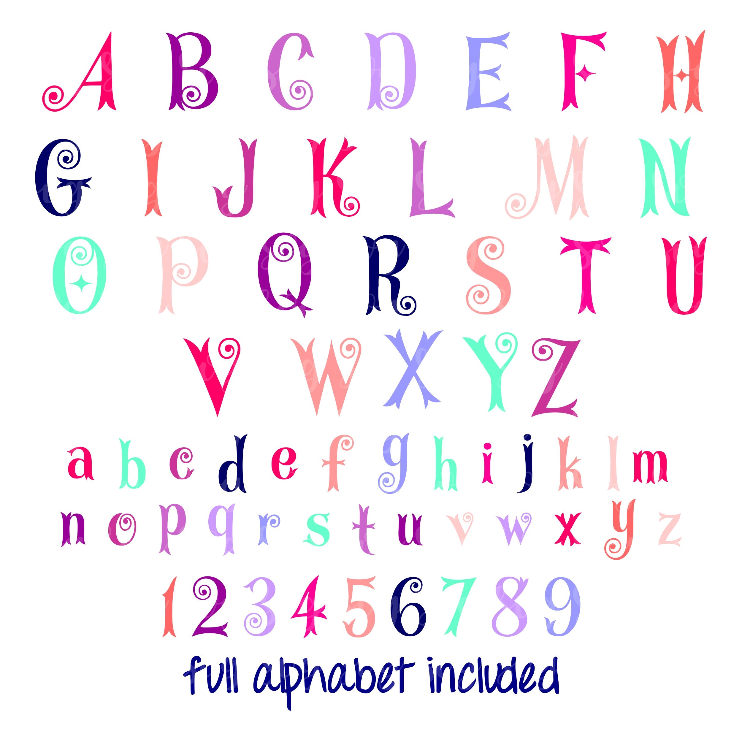 Curly Font Svg Curlies Monogram Fonts Curly Monogram Curly Svg Font Curly Font Curly Font Svg Curls Font Cricut Designs Silhouette Designs