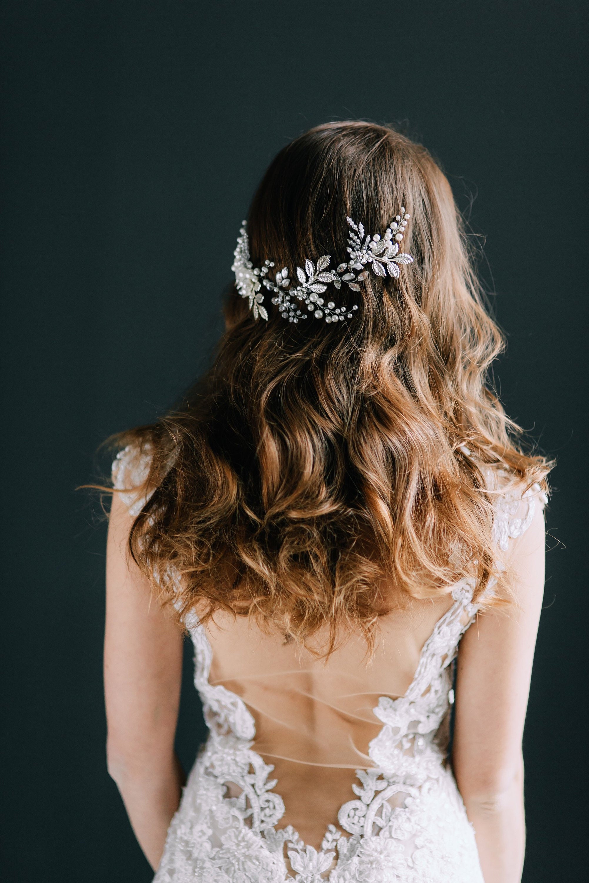 Silver Bridal Hair Piece Bridal Headpiece Bridal Headband Etsy