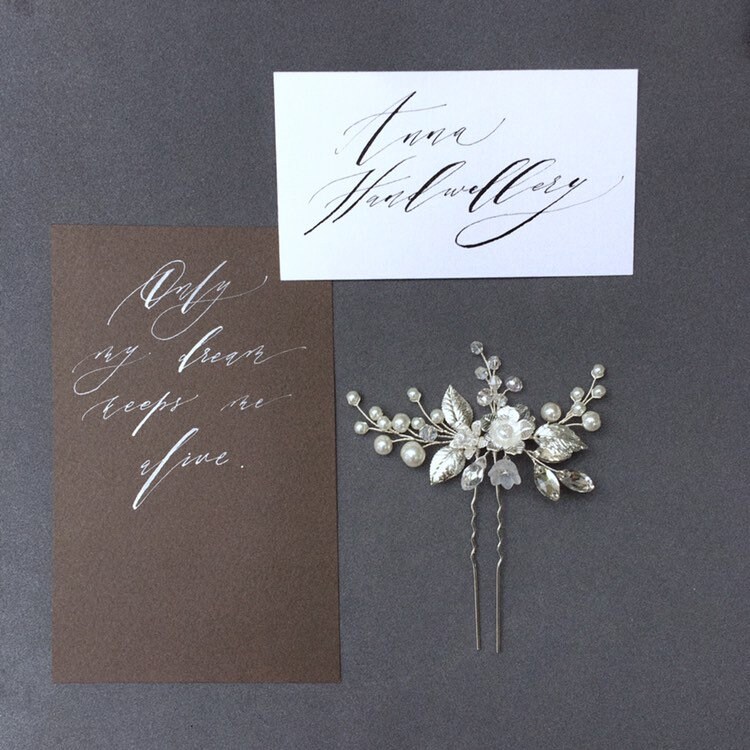 Wedding hair pin Bride hair pins Crystal hair clip Pearl Etsy