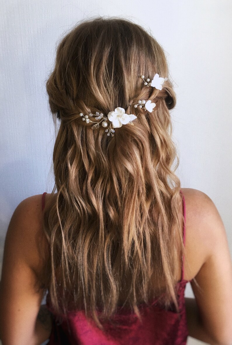Bridal Hair Pins Wedding Hair Pins SET Flower Hair Pins Etsy
