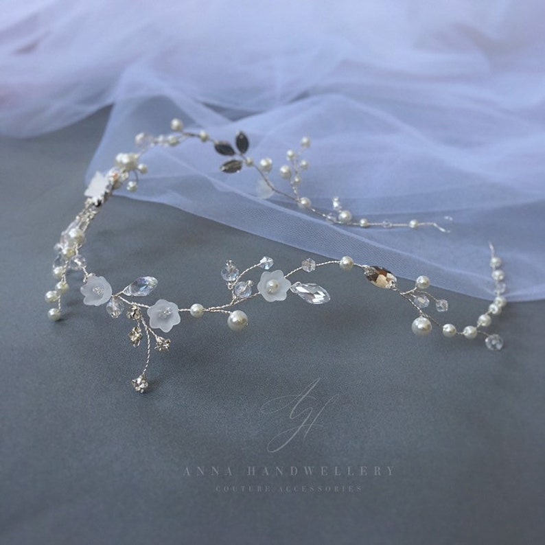 Wedding hair accessories Bridal Wreath Bridal Headpiece Etsy