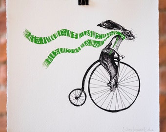 Hare on Bike. I'm Late for a Very Important Date