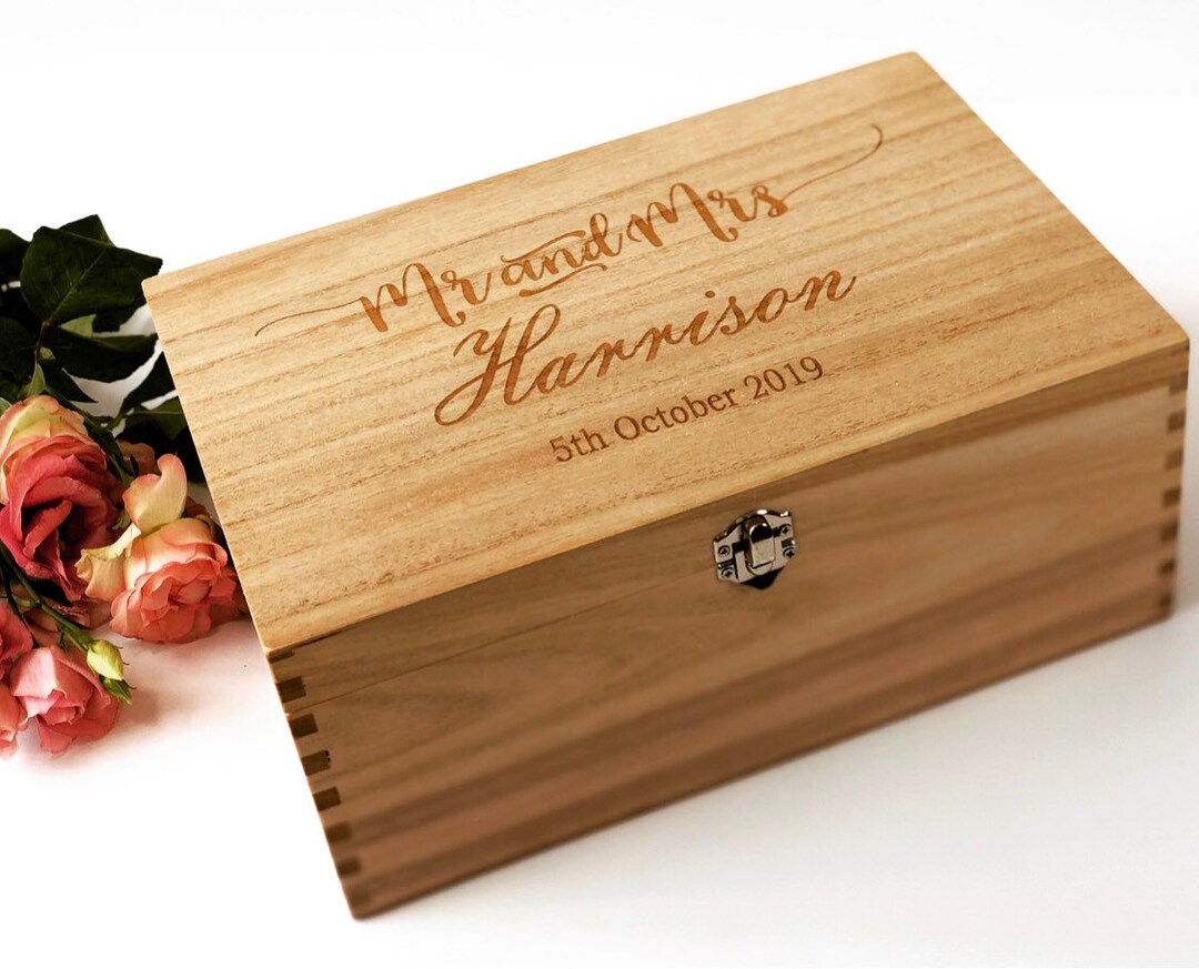 Personalised Engraved Wooden Wedding Keepsake Memory Box - Etsy