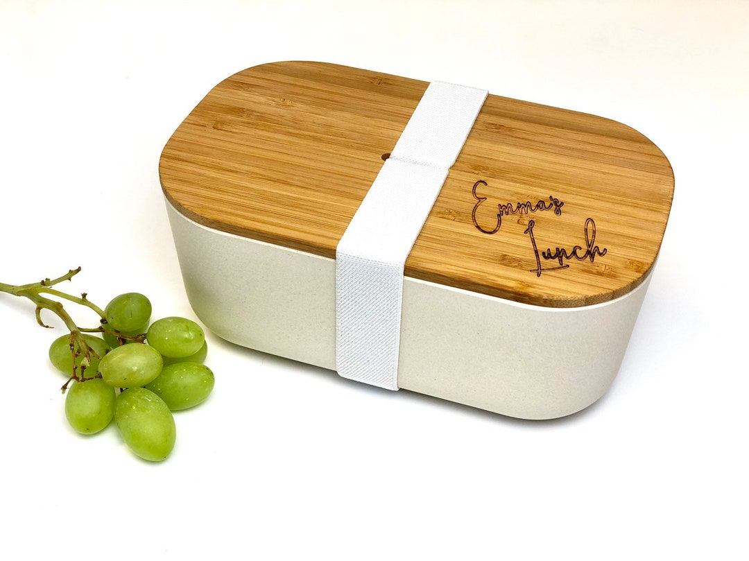 Personalised Lunch Box, Eco Friendly, Bamboo Wood Engraved Lunch Box