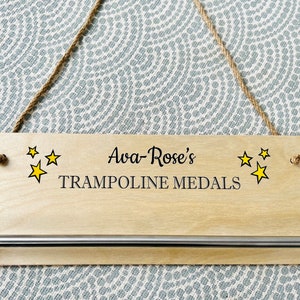 Personalised medal board / display medal holder / football gymnastics trampolining taekwondo gift sport