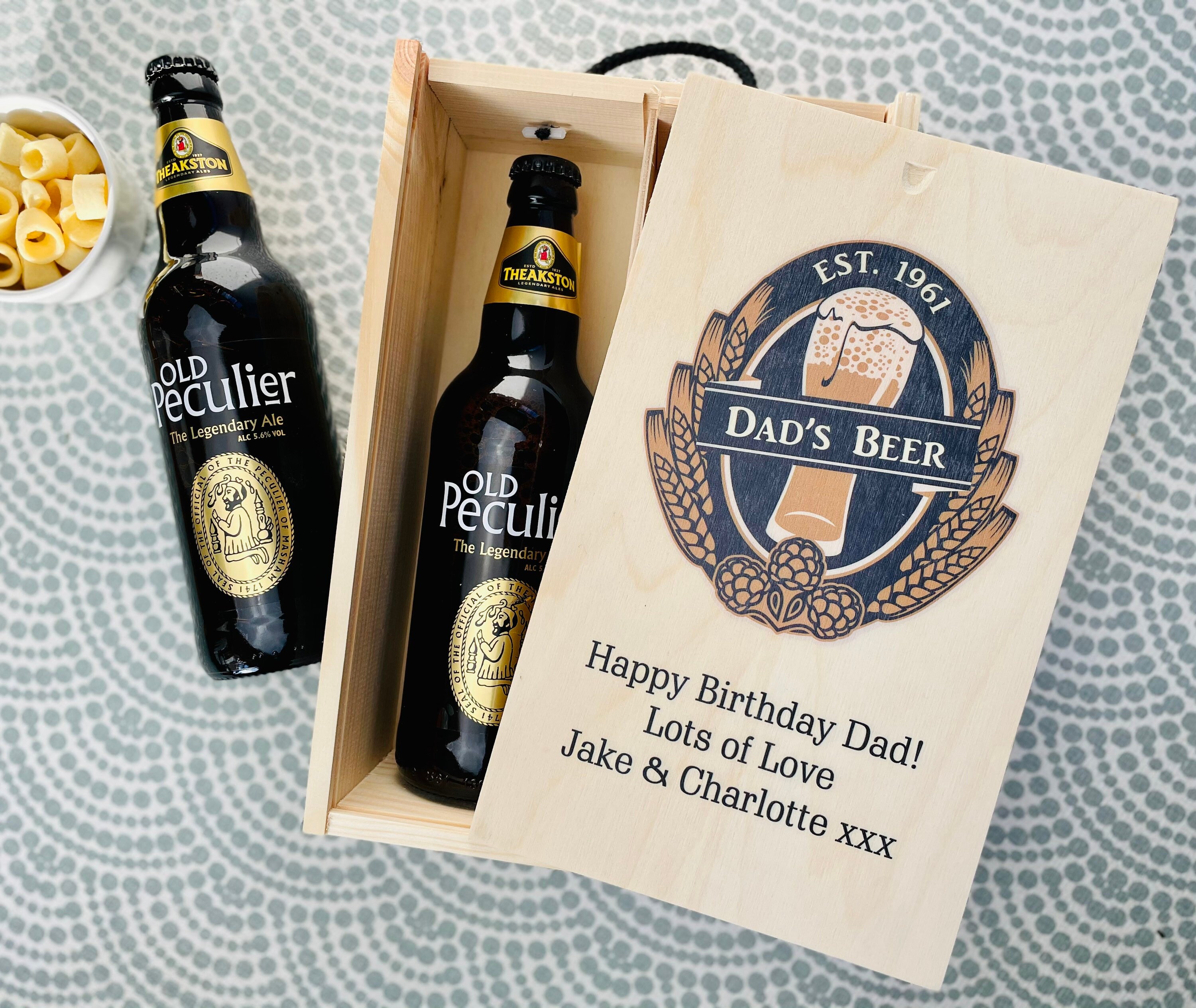 Personalised Beer Box / Wooden Beer Carrier / Gift for Him Dad Etsy UK