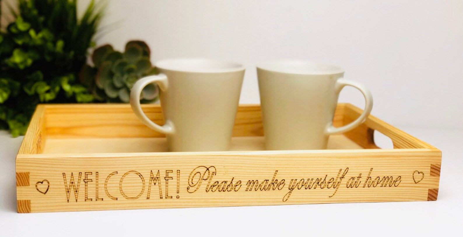 Personalised Breakfast Tray / Wooden Tray / Engraved Tray / Etsy UK