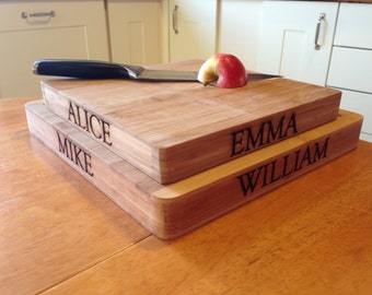 Personalised Family Chopping Block / engraved cutting board / butchers block / personalised gift