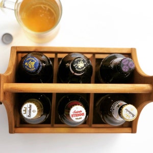 Personalised Beer Caddy / Beer crate / engraved bottle holder / personalised drinks caddy / wooden beer crate/ Father's Day gift image 2