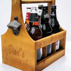 Personalised Beer Caddy / Beer crate / engraved bottle holder / personalised drinks caddy / wooden beer crate/ Father's Day gift image 10