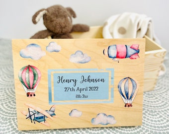 Personalised baby keepsake box / memory box / wooden gift box / new baby gift / first birthday gift / memorial box / adoption gift