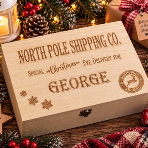 Caja de Nochebuena personalizada, caja de Nochebuena de madera, caja de Navidad grabada, caja de Nochebuena familiar o infantil, variedad de diseños.