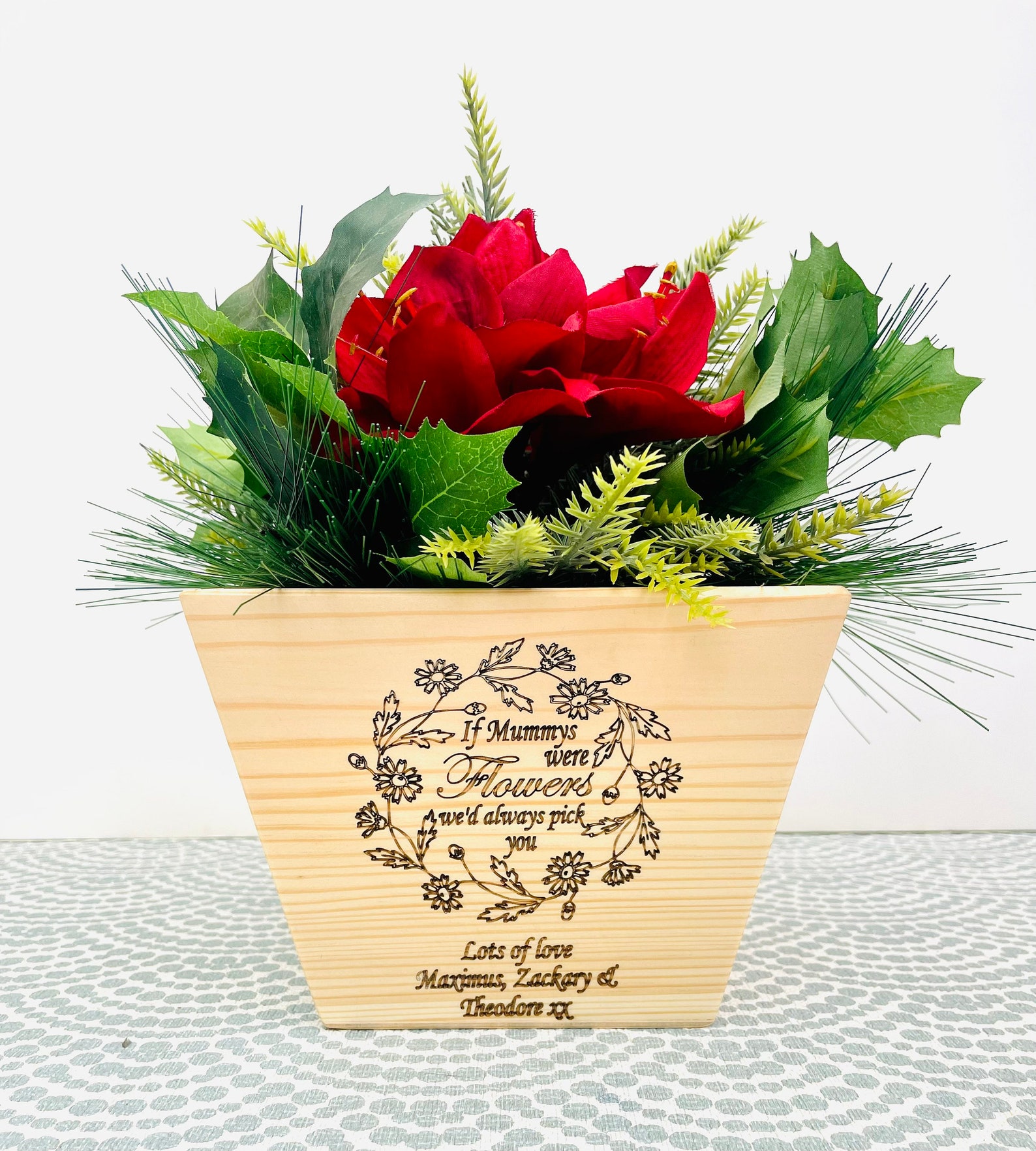 Personalised Plant Flower Pot / Engraved Flower Pot / Etsy UK