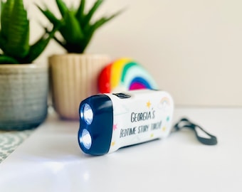 Personalised eco rainbow torch / battery free torch / eco friendly gifts / rainbow gifts for her flashlight